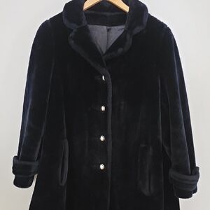 Lux Faux Fur Black Coat - Women's Elegant Winter Jacket
